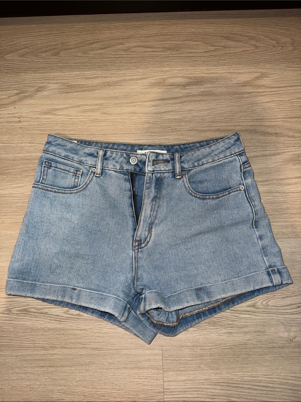 PacSun Light Blue High-Rise Denim Shorts